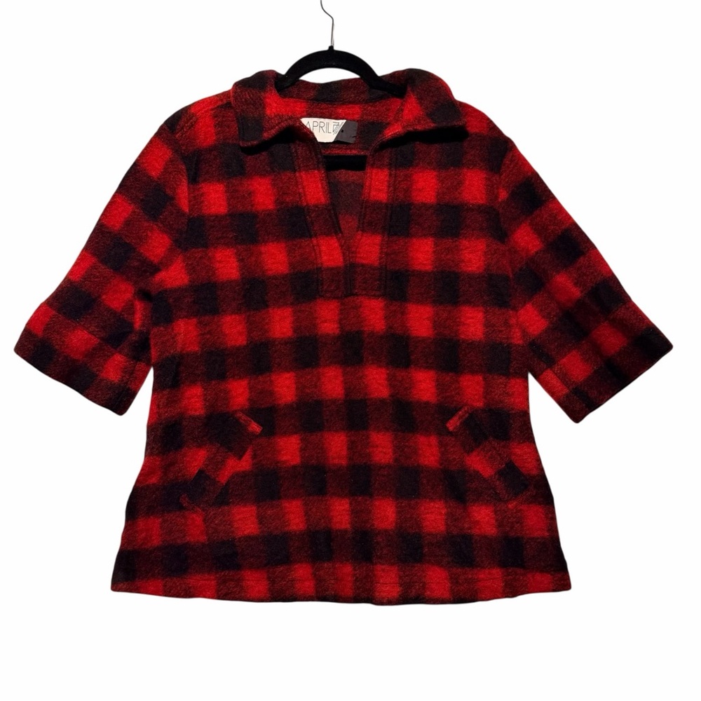 Rare April 77 Vintage Vibe
Red Black Buffalo Plaid Wool Tunic